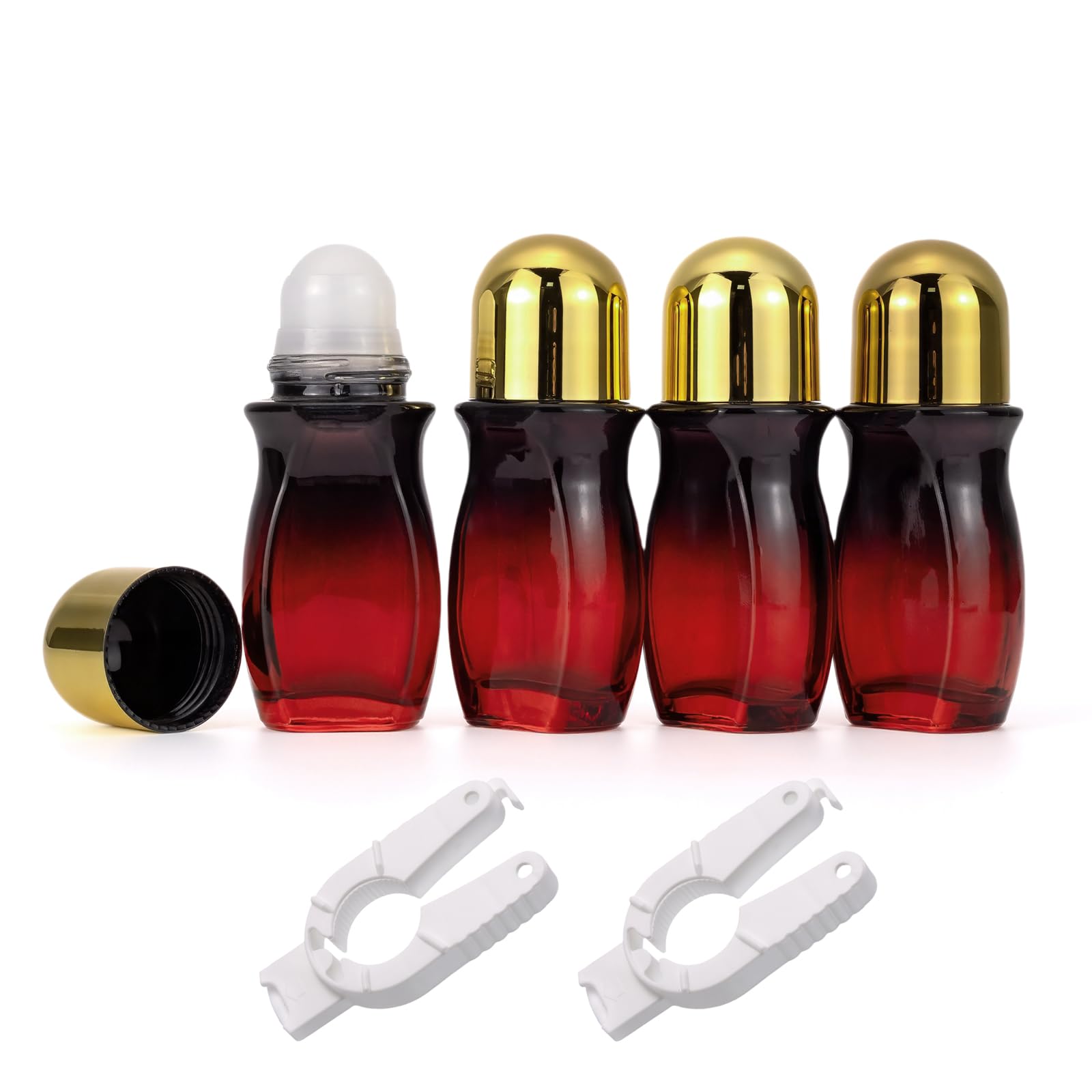 Newzoll 4 Pack 50mL Glass Roller Bottles for Deodorant Travel