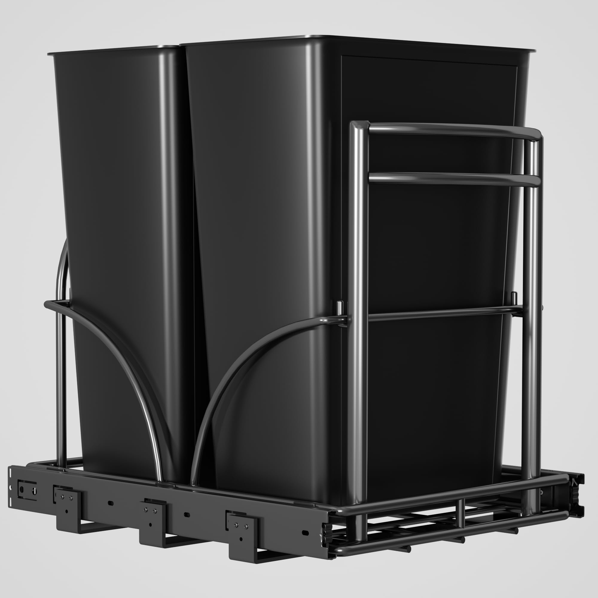 ANASTA Dual Pull Out Trash Can Under Cabinet 35 QT 13 Gal, Under Sink Trash Can Pull Out, =16Wx17Hx22 D Gabage Can for Kitch