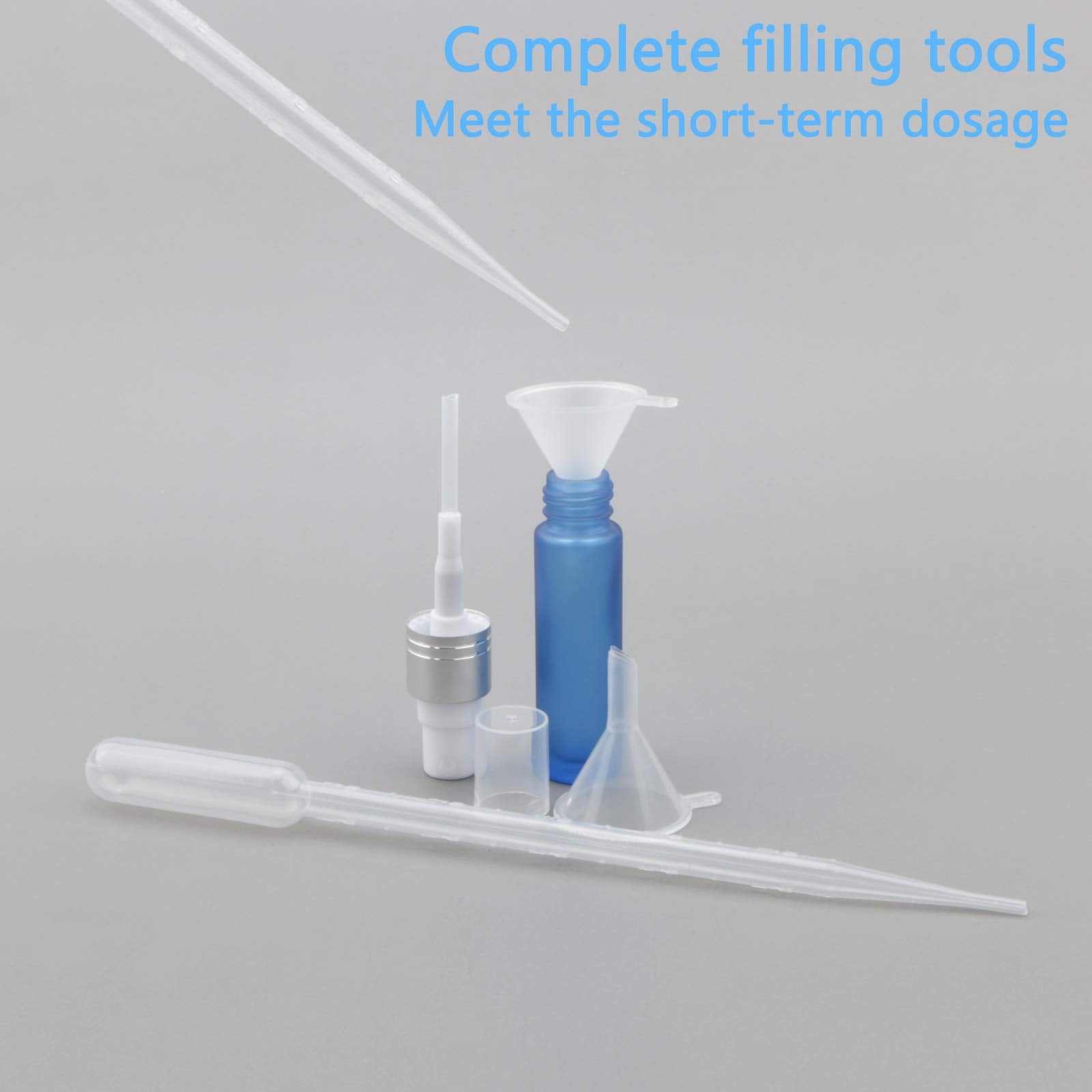 Newzoll 10Ml Frosted Dark Blue Glass Spray Bottles With 10 Funnels 5 Pipettes, Small Fine Mist Sprayer Bottles Vials Tube Contai