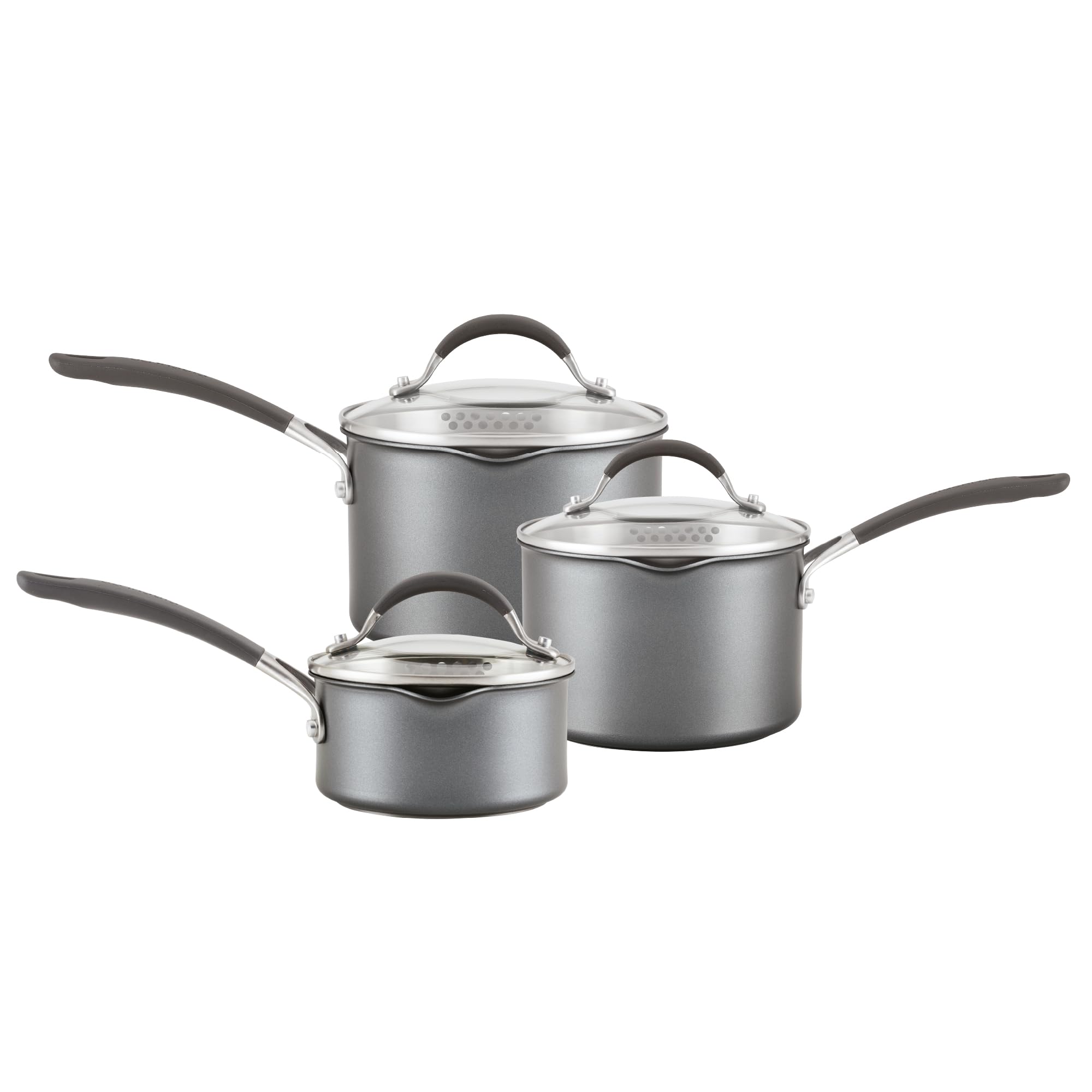 Circulon Scratch Defense Saucepan Set - Induction Saucepan Set Non Stick with Lids, 14cm, 16cm & 18cm Dishwasher & Oven Safe Coo