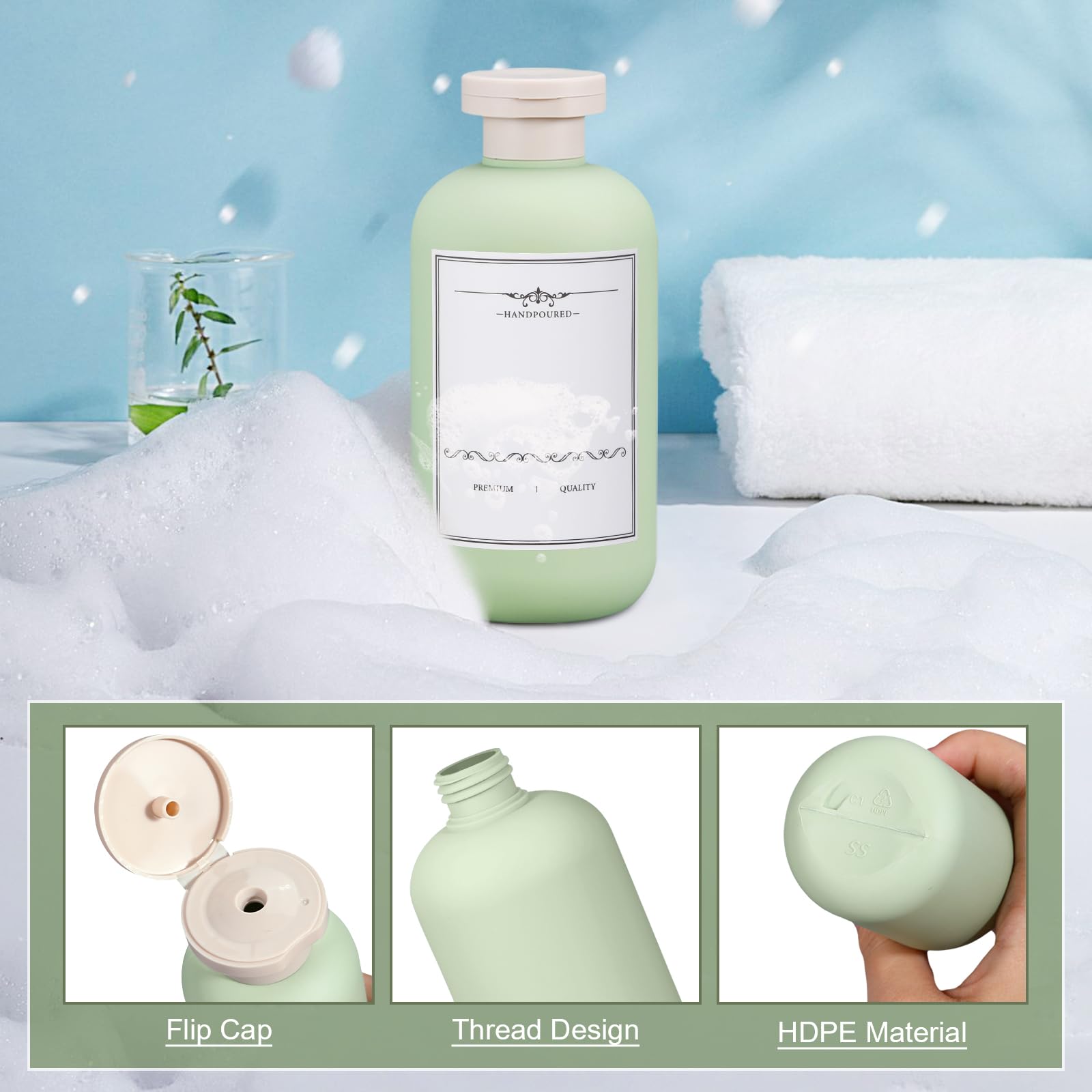 Umetass 10Oz Travel Shampoo Bottle, Empty Plastic Squeeze Bottles With Flip Cap, Lotion Container For Toiletries Travel Size Sha