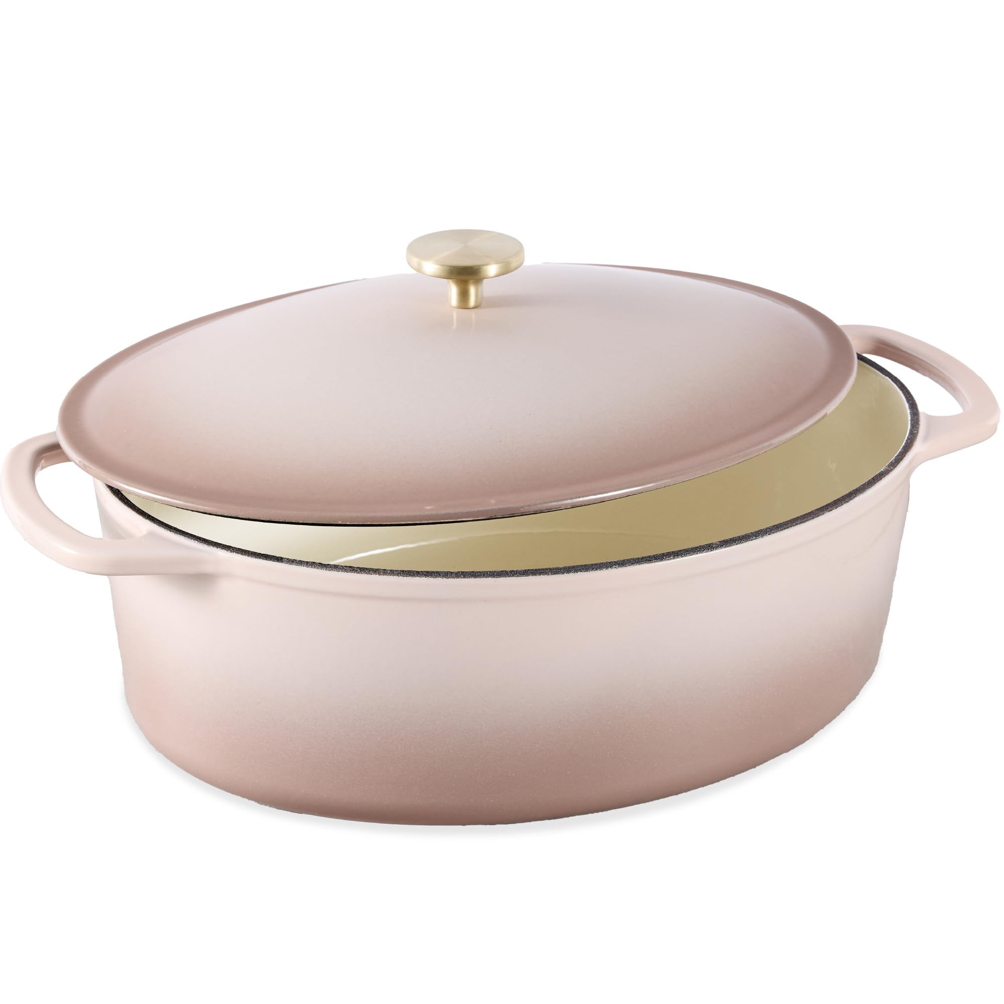 Best Choice Products Oval 7.5 Quart Enamel Cast-Iron Dutch Oven, Heavy-Duty Pre-Seasoned For Baking, Cooking W/Side Handles - Mu