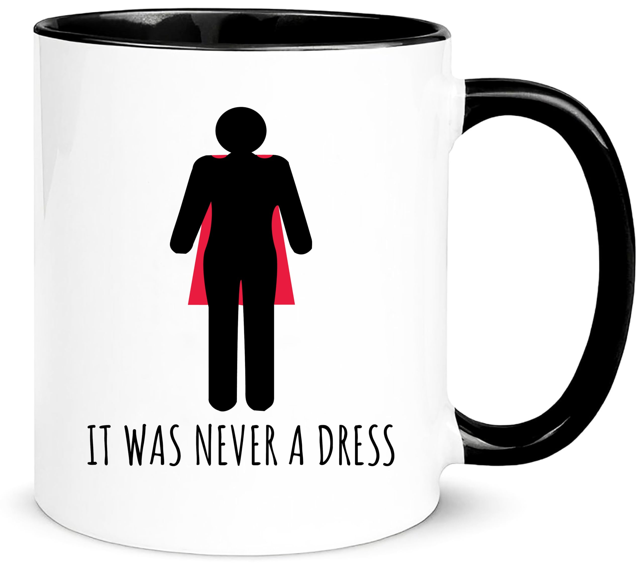 Yalocib Feminist Superhero Mug, It Was Never A Dress, Women Empowerment, Gender Equality, Funny Mothers Day Gift, 11oz Ceramic 