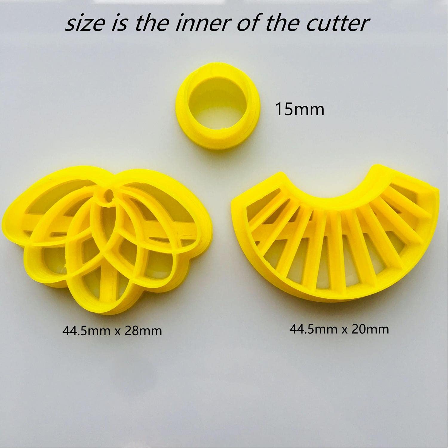 Chenrui Set Of 3 Lotus Shaped Cutters, Polymer Clay Cutters For Jewelry Making