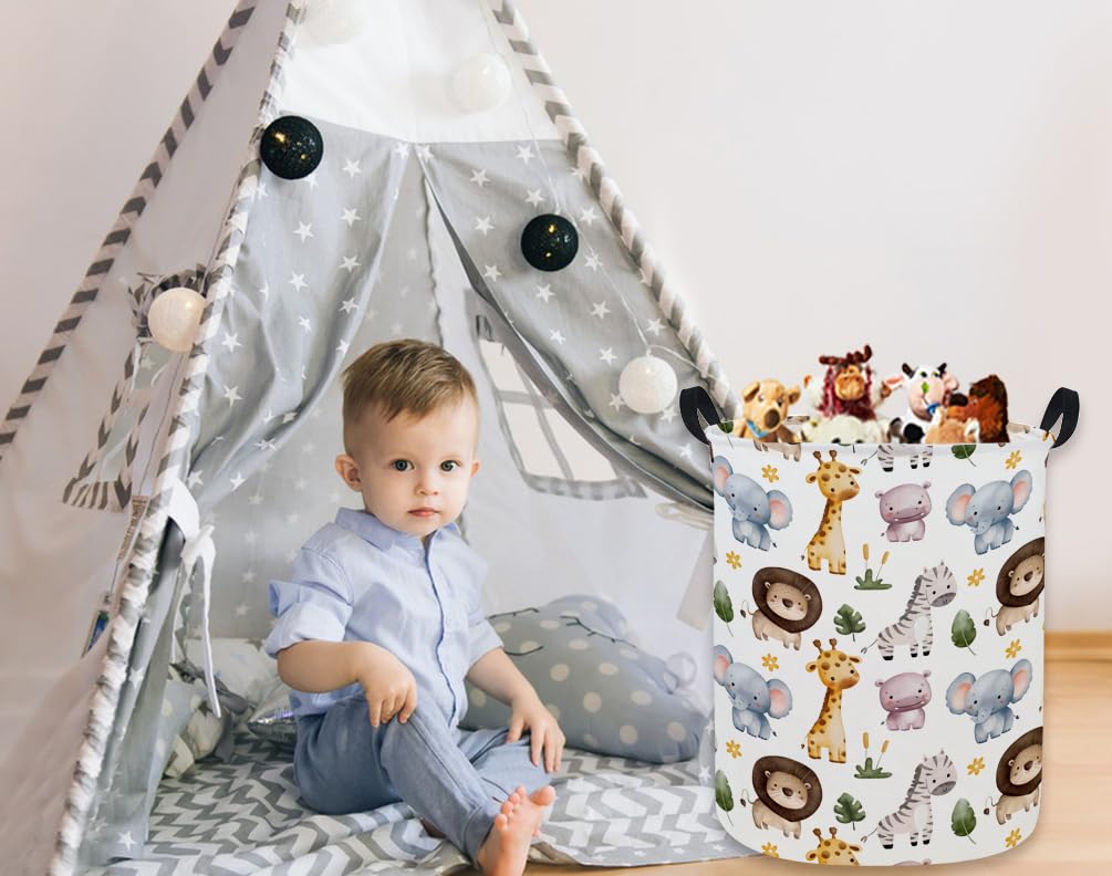 Ddbasket Kids Laundry Basket Animal Hamper For Nursery Boy And Girl Cute Kids Toys Storage Bin Organizer Room Decor For Home(Zoo