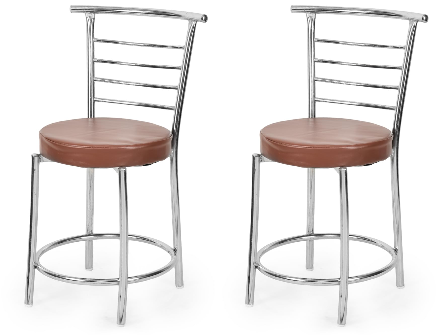 Goyal Steel & Furniture Chairs For Dining Table, Steel Chair, Dining Chair With Comfortable Cushion (2, Brown, Standard)