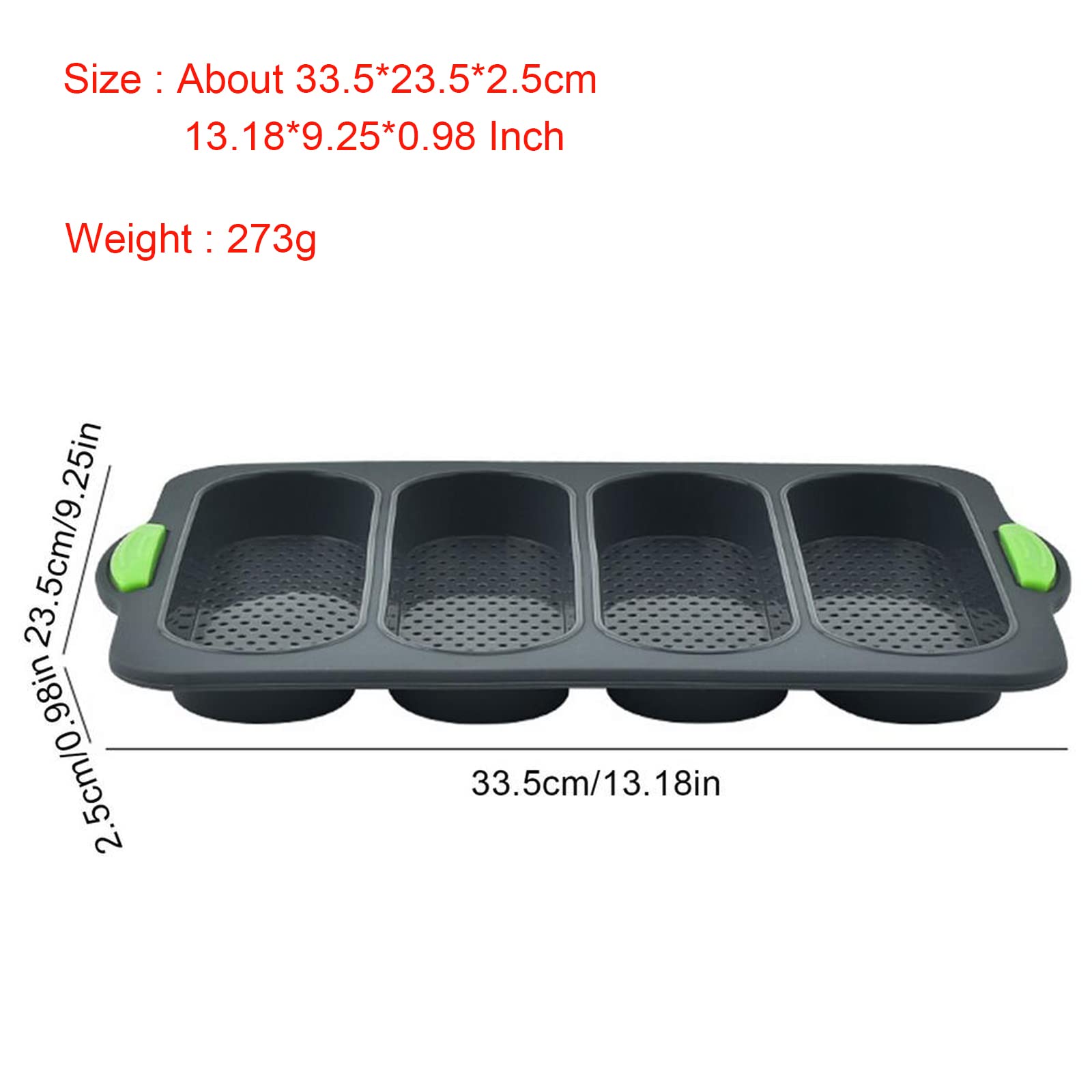 W Wbld Silicone Loaf Pan,Non-Stick Bread Pan For Baking, French Hotdog Diy Cooking Bread Buns Baguette Tray Cake Mold For Homema