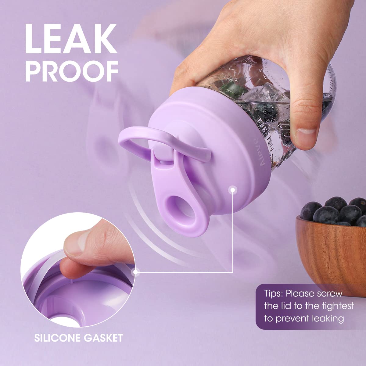 Aieve Mason Jar Lids, 4 Pack Wide Mouth Mason Jar Pour Spout Lid, Canning Lids With Flip Top Lid, Leak-Proof