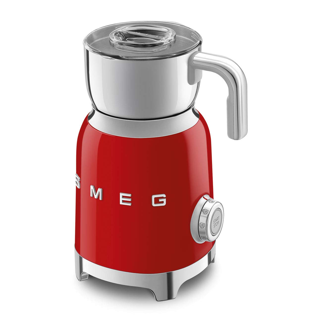 Smeg Retro 50'S Style Milk Frother With 2 Disks 6 Preset Programs Hot Or Cold Frothing And Induction Heating (Red)