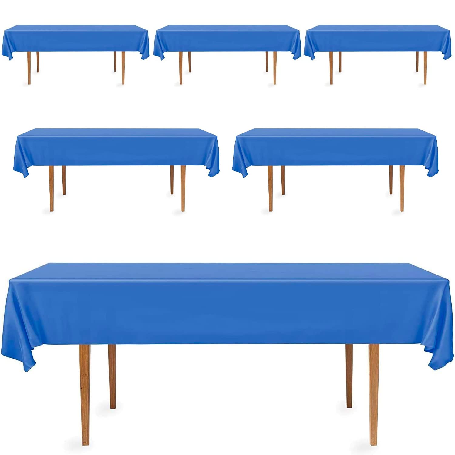 Decorrack 6 Rectangular Tablecloths Bpa-Free Plastic, 54 X 108 Inch, Dining Table Cloth, Rectangle Table Cover For Parties, Picn