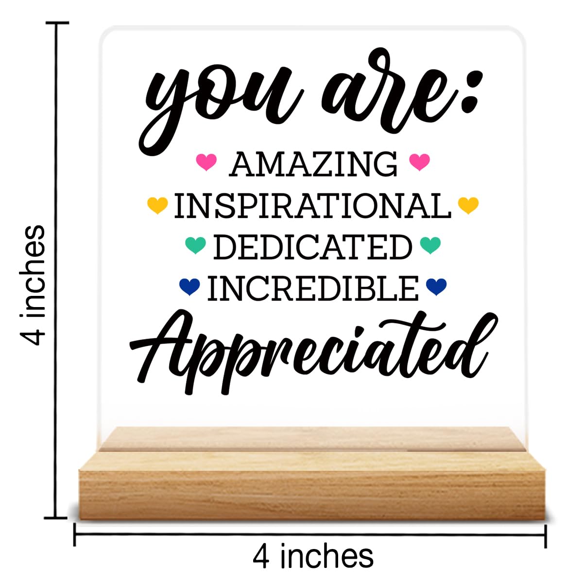 Appreciation Gifts for Men Women, Thank You Gifts for Mentor Leader Coach Boss Colleague, Acrylic Desk Sign Decor