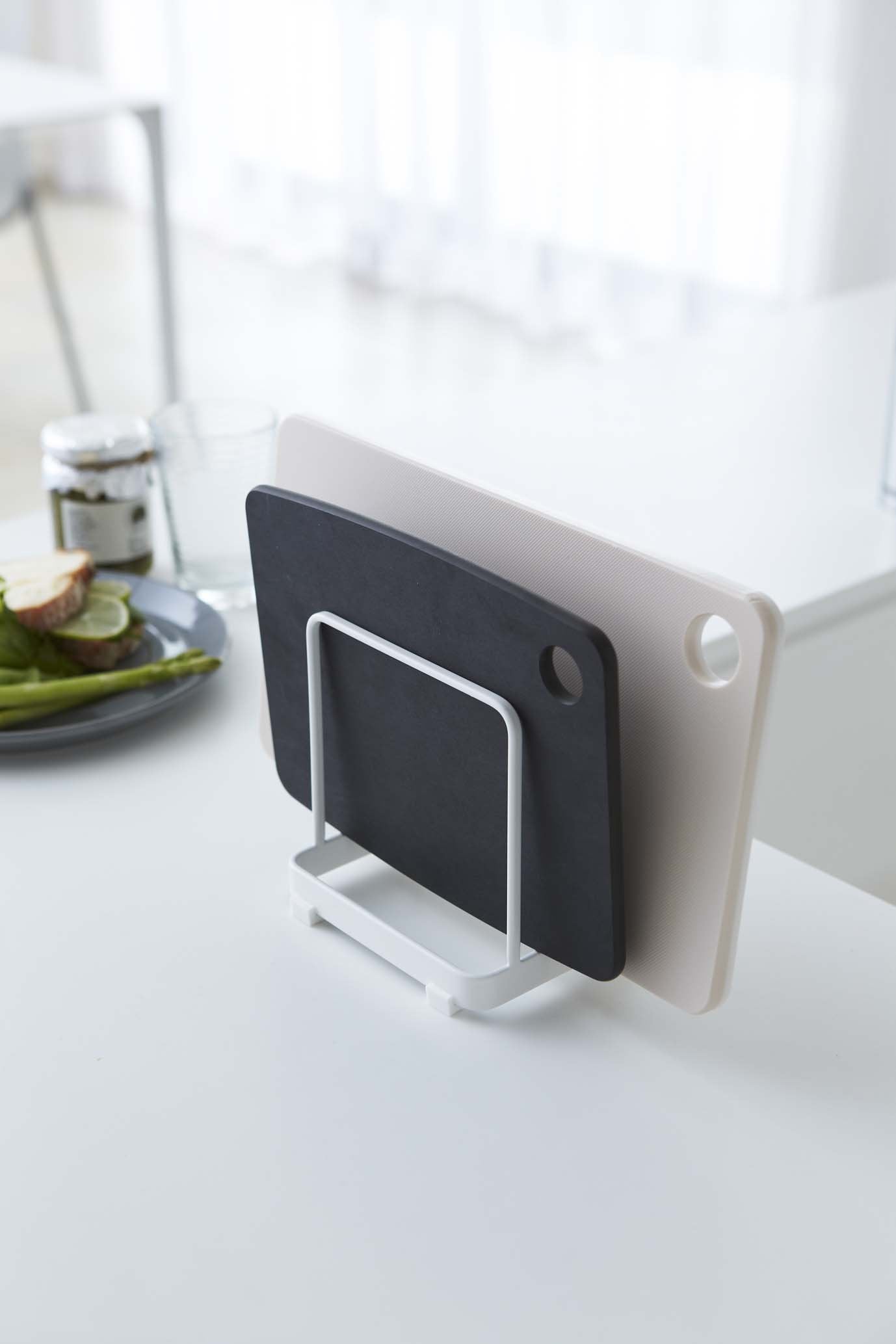 Yamazaki Home Plate Cutting Board Stand - Kitchen Storage Rack Holder Organizer