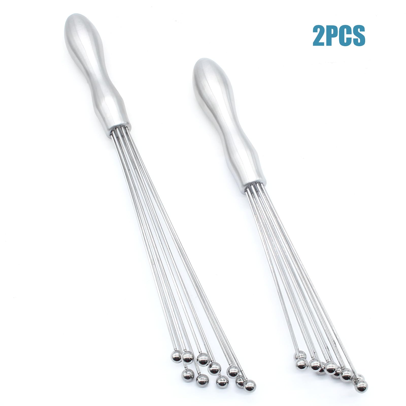 Hitefu 2Pcs Stainless Steel Ball Whisk, 10 Inch & 12 Inch Wire Egg Whisk, Manual Egg Beaters Mixer Whisk For Cooking Cream Sauce