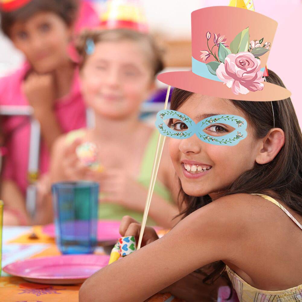 Anor Wishlife Tea Photo Booth Props,Alice In Wonderland,Mad Hatter,Vintage Style,Teacup,Teapot,Garden Photo Booth Props(25Ct),Te