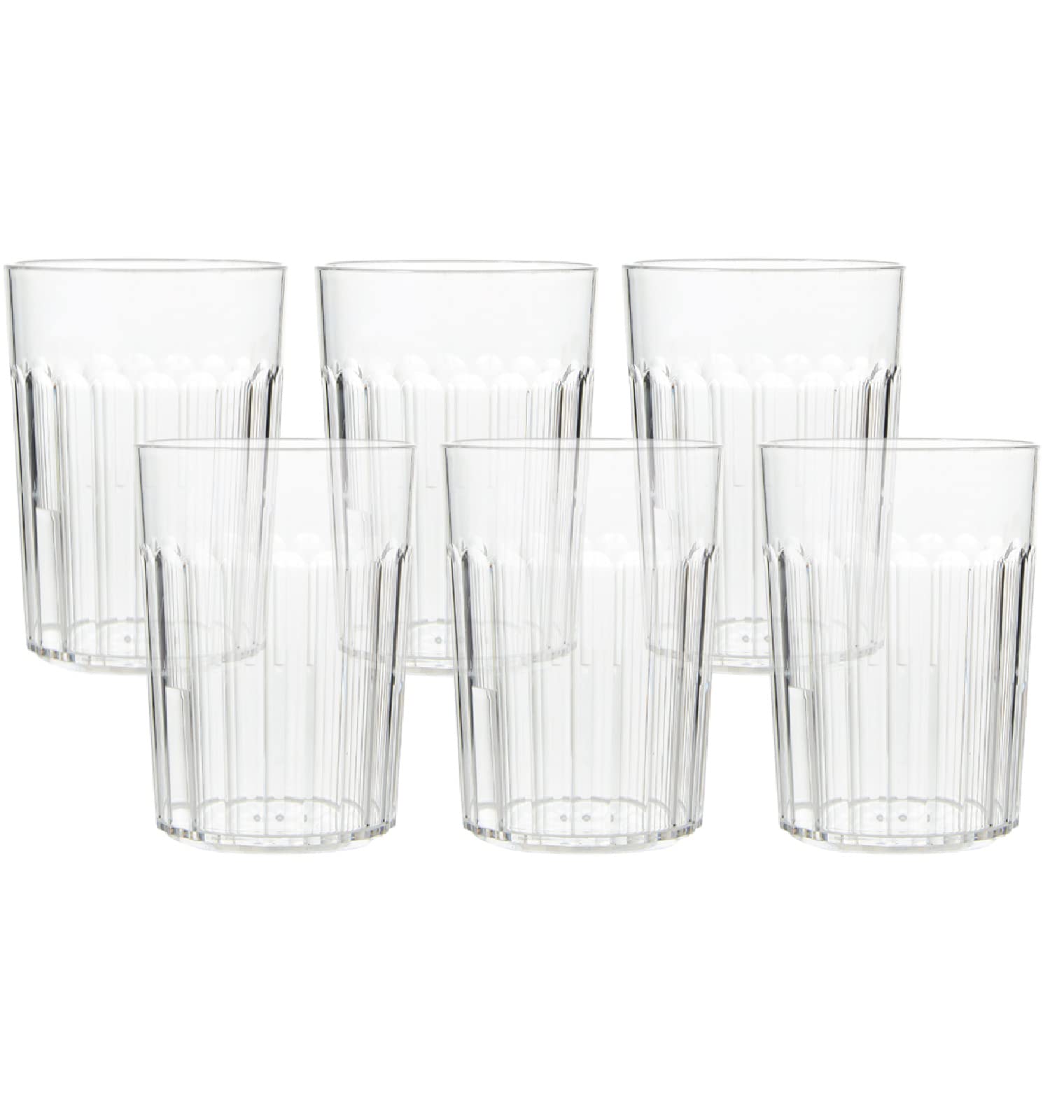 Arrow 10 oz Clear Plastic Tumblers - 6 pk - Break-Resistant Drinking Glasses for Indoor & Outdoor Use - Dishwasher Safe - BPA Fr