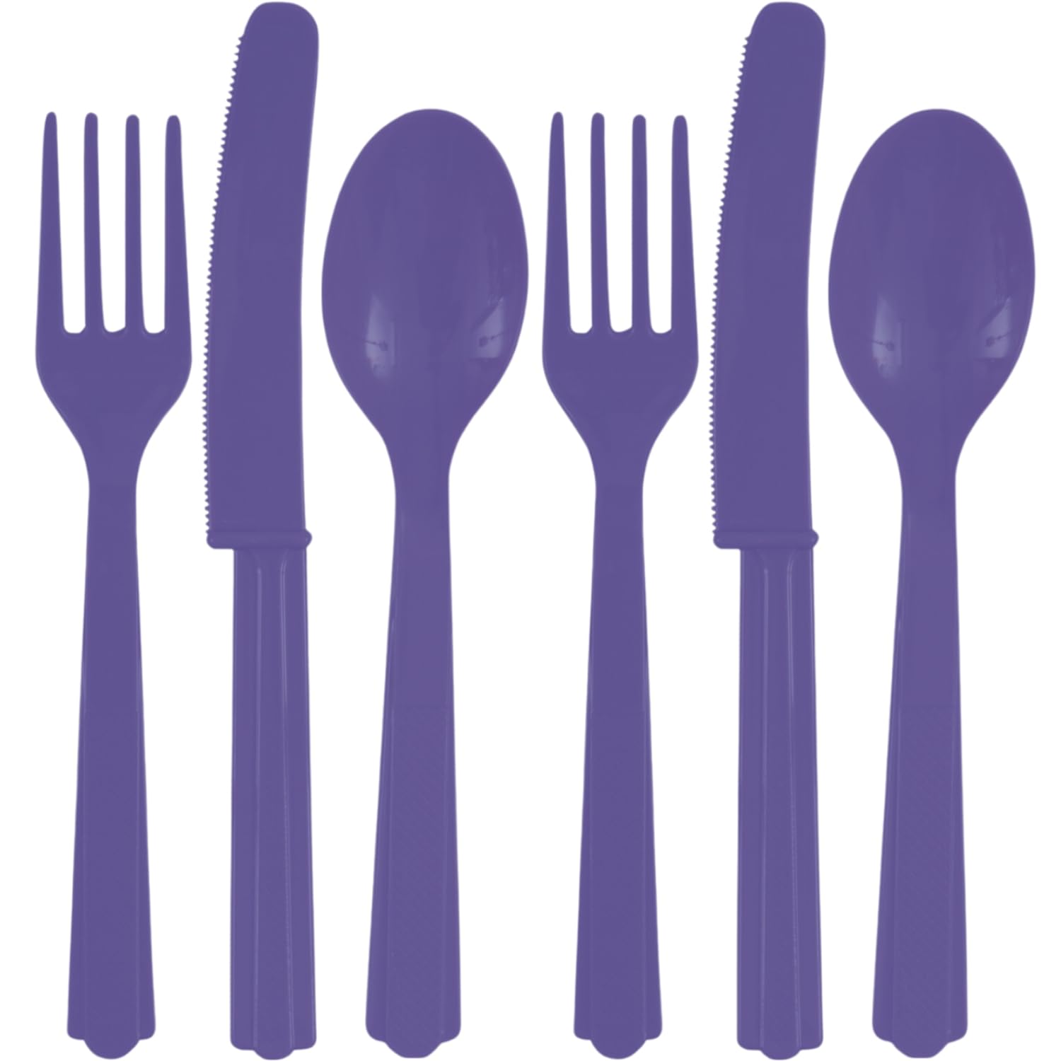 Assorted New Purple Plastic Cutlery (Pack Of 24) - Elegant, Durable & Disposable Party Supplies For Every Occasion