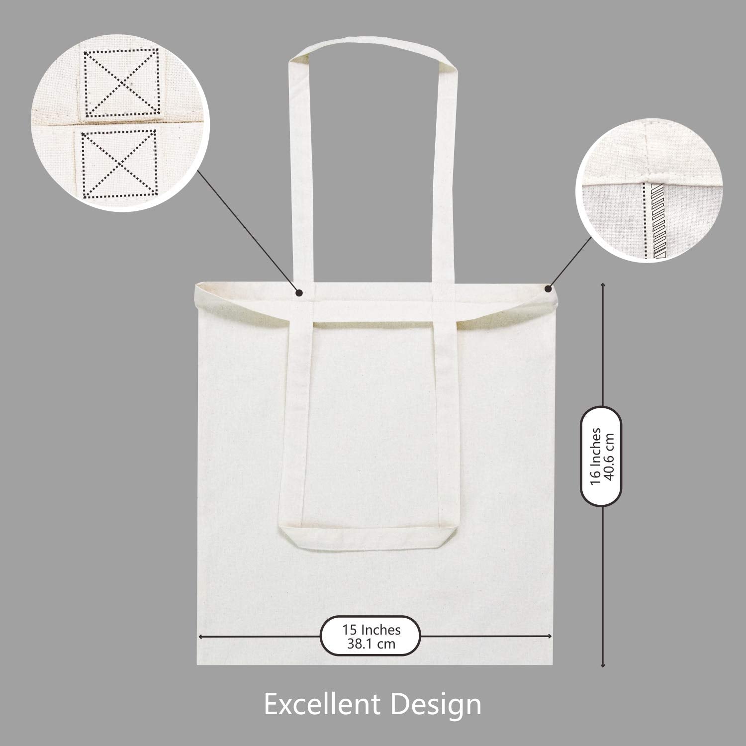 Topdesign 6 | 12 | 24 | 48 | 192 Pack Economical Cotton Tote Bag, Lightweight Medium Reusable Grocery Shopping Cloth Bags, Suita