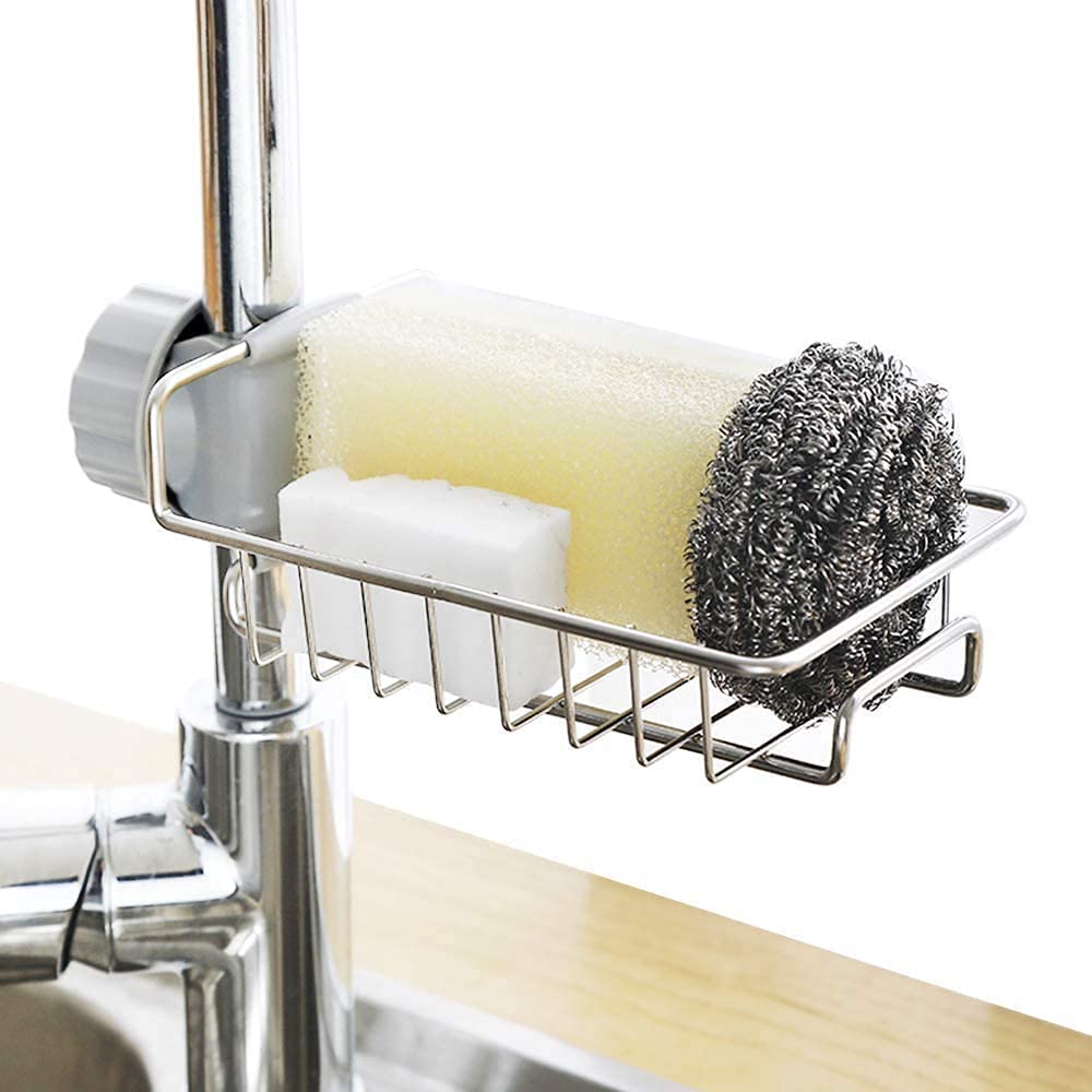 Gopinath Shoppe Gpnt Stainless Steel Sink Caddy Organizer,Tap Organiser Clip Storage Rack Practical Home Kitchen Faucet Shelf Sn