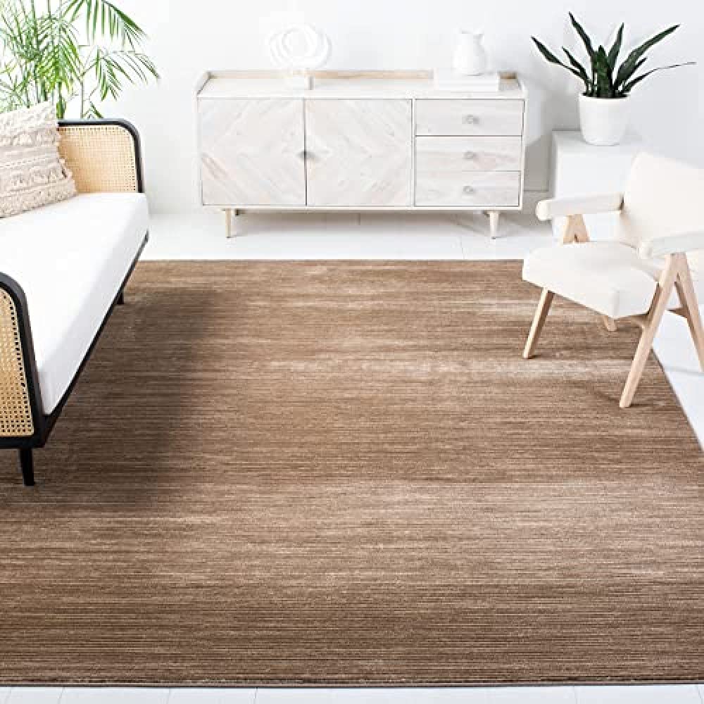 SAFAVIEH Vision Collection Area Rug - 51 x 76, Light Brown, Modern Ombre Tonal Chic Design, Non-Shedding & Easy Care, Ideal fo