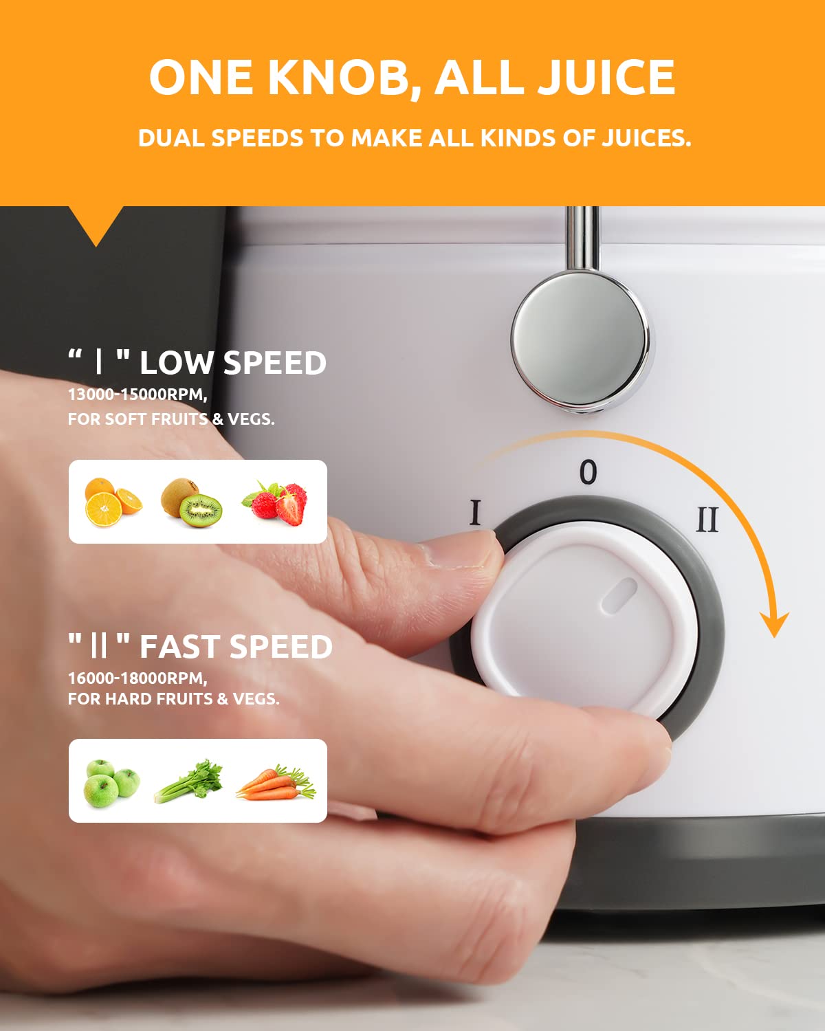 Juicer With 800W Motor, Gdor Juicer Machine With 3    Feed Chute, Dual Speeds Juice Maker For Fruits And Veggies, Anti-Drip Func