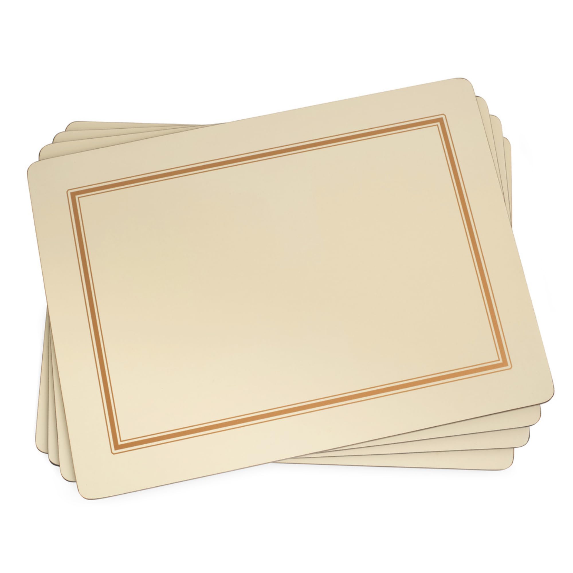 Pimpernel Classic Cream Placemats - Set of 4, Heat & Stain Resistant Table Mats with Cork Backing - Rectangular Dining Protectio