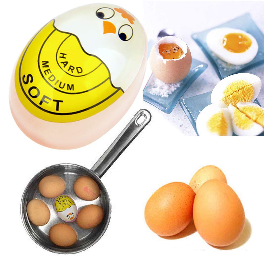 Egg Timer Sensitive Hard  Soft Boiled Color Changing Indicator Tells When Eggs Are Ready (Yellow 6 Pack)