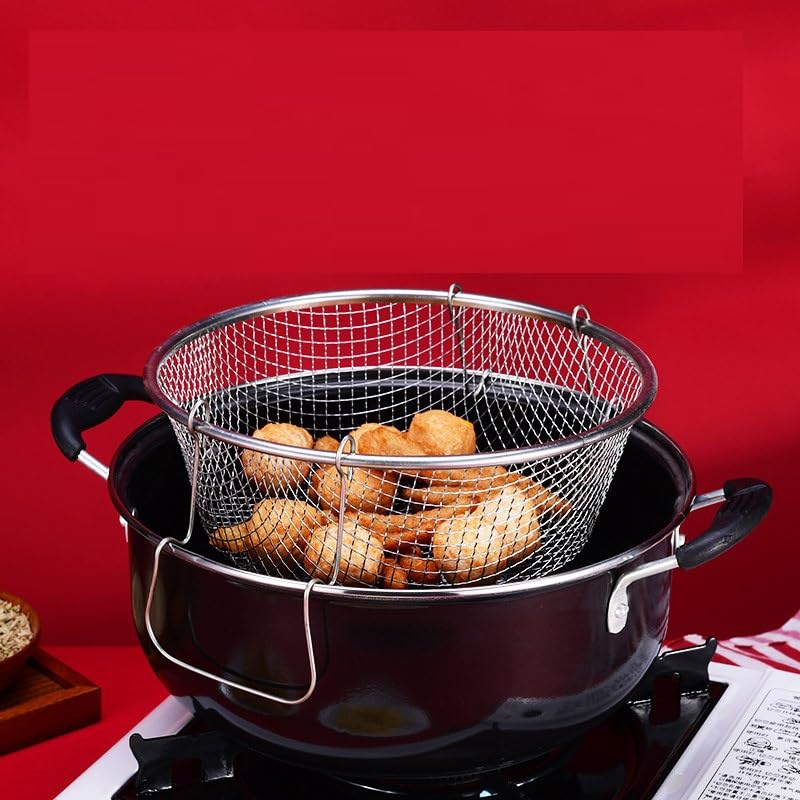 Olpad Non Stick 22Cm Stir Fry Pan With Glass Lid & Frying Basket Steam Rack Stir Fry Pan With Lid | Non Stick Stir Fry Pan With 