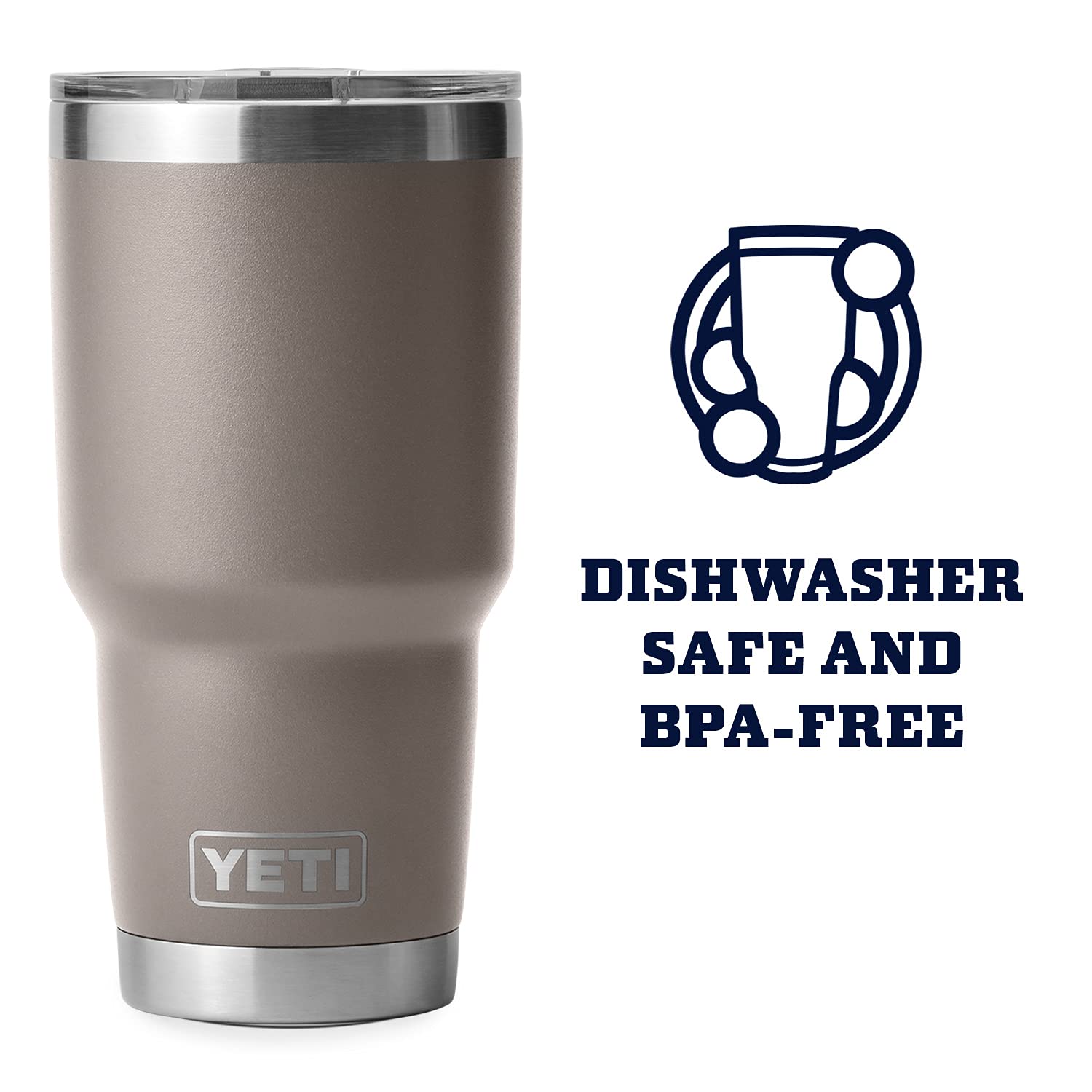 YETI Rambler 30 oz Tumbler, Stainless Steel, Vacuum Insulated, MagSlider Lid, Sharptail Taupe