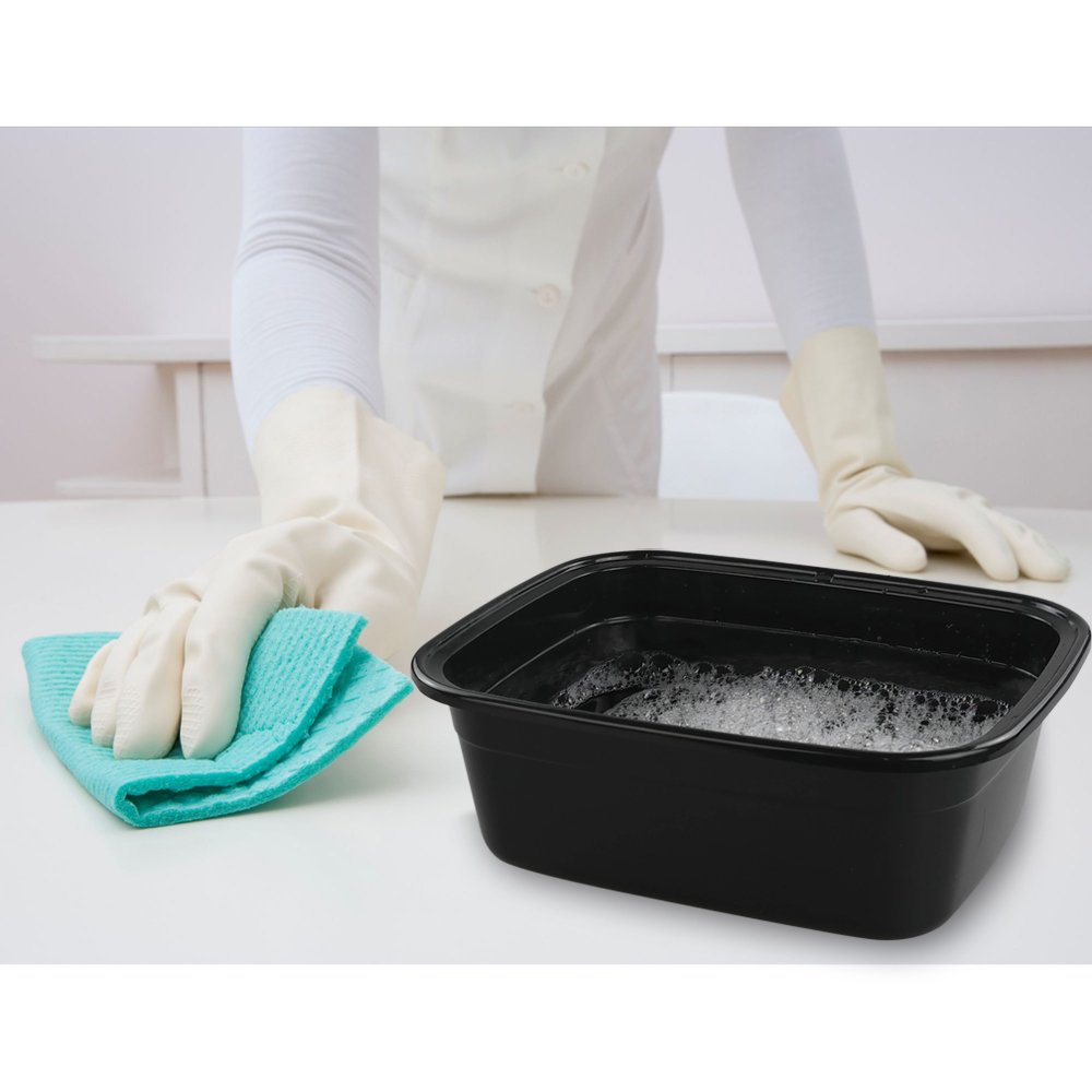 Morcte 12 Quart Rectangle Plastic Wash Pan / Dishpan Basin, Set Of 4