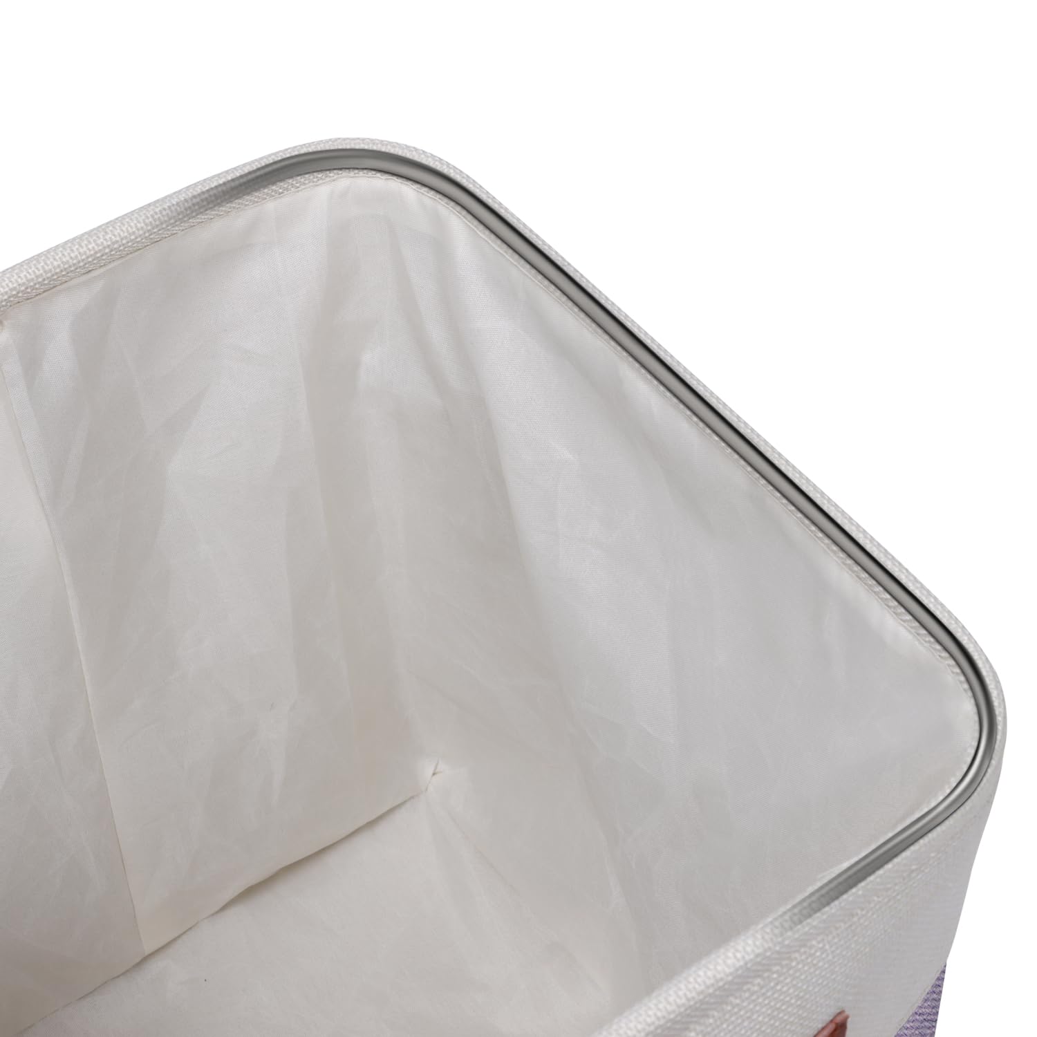 Univivi 13 X 13 X13 Cube Storage Baskets Storage Bins With Hard Bottom|Pu Handles For Organizing,Foldable Fabric Storage Bins De
