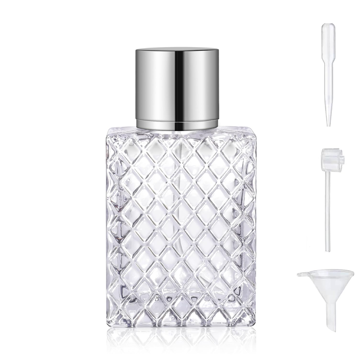 Yerpkefey Vintage Glass Spray Bottle - 50Ml/1.7 Oz Refillable Perfume Atomizer With 3 Dispenser Types