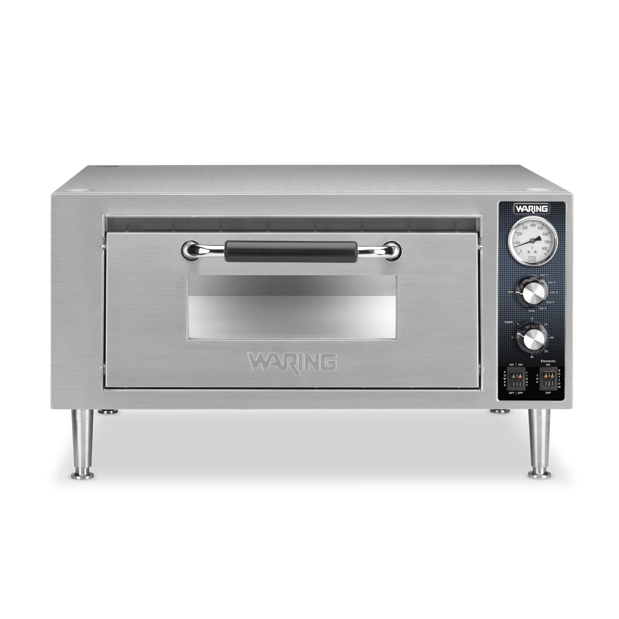 Waring Commercial WPO500 Heavy Duty Single Deck Pizza Oven, For Pizza up to 18 diameter,Includes one ceramic Pizza Stone, 120V, 