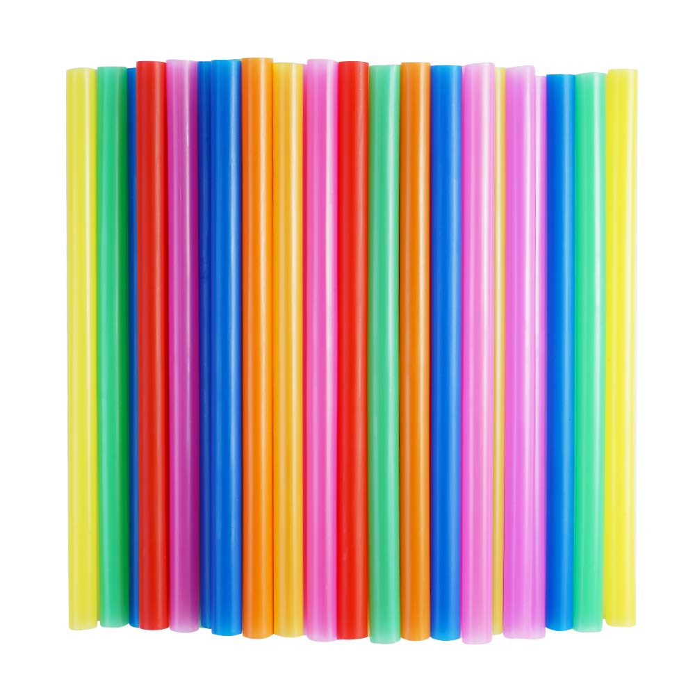100 Pcs Jumbo Smoothie Straws,Colorful Disposable Wide-Mouthed Large Straw.