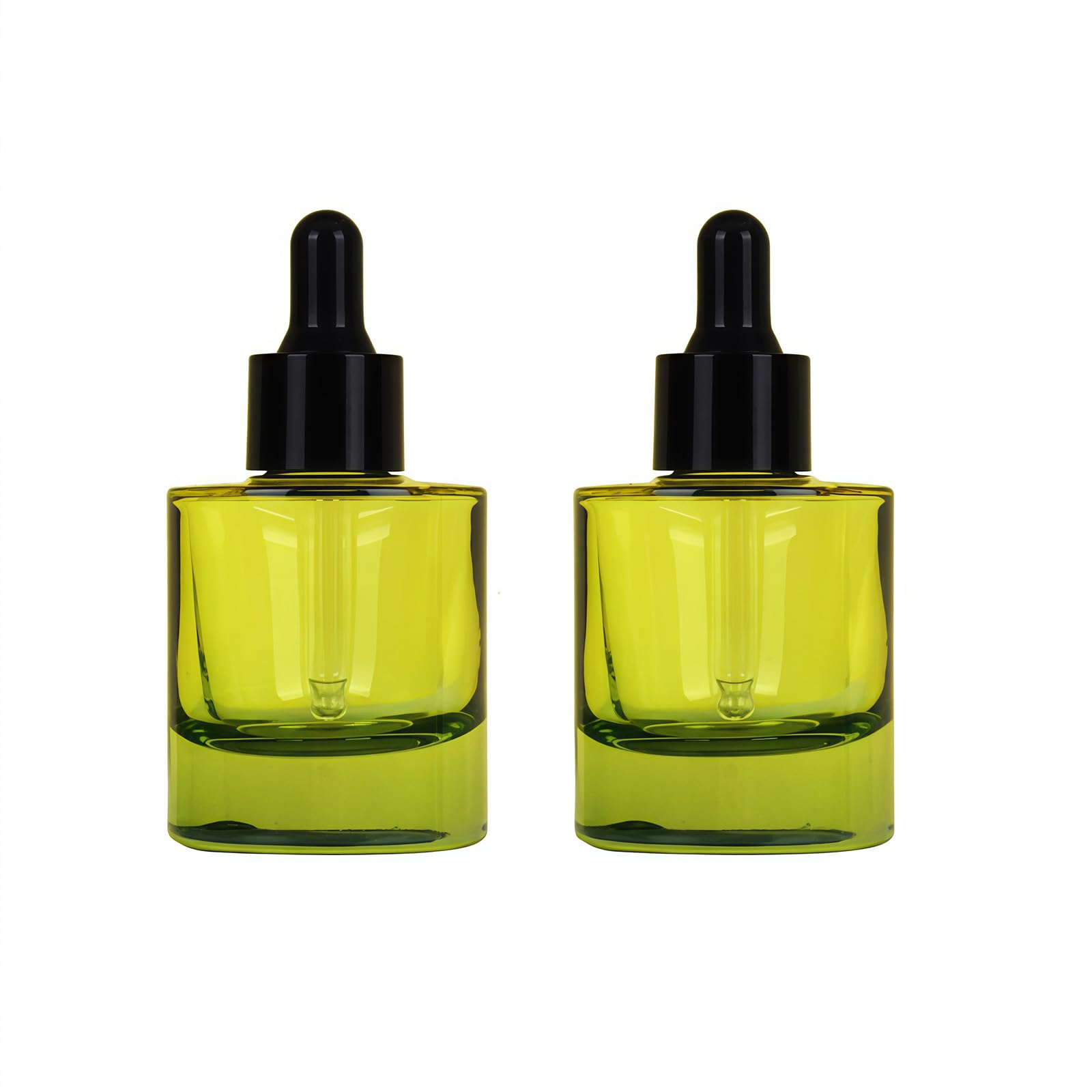 OHEETU 2PCS 30ML Green Glass Dropper Bottles Leakproof Essential Oil Storage Containers Vials with Eye Droppers for Perfume & DI
