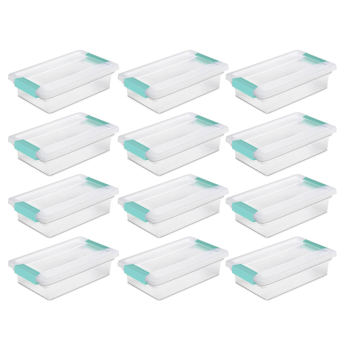 Sterilite Small Clip Box, Stackable Storage Bin With Latching Lid, Plastic Container To Organize Office, Crafts, Home, Clear Bas