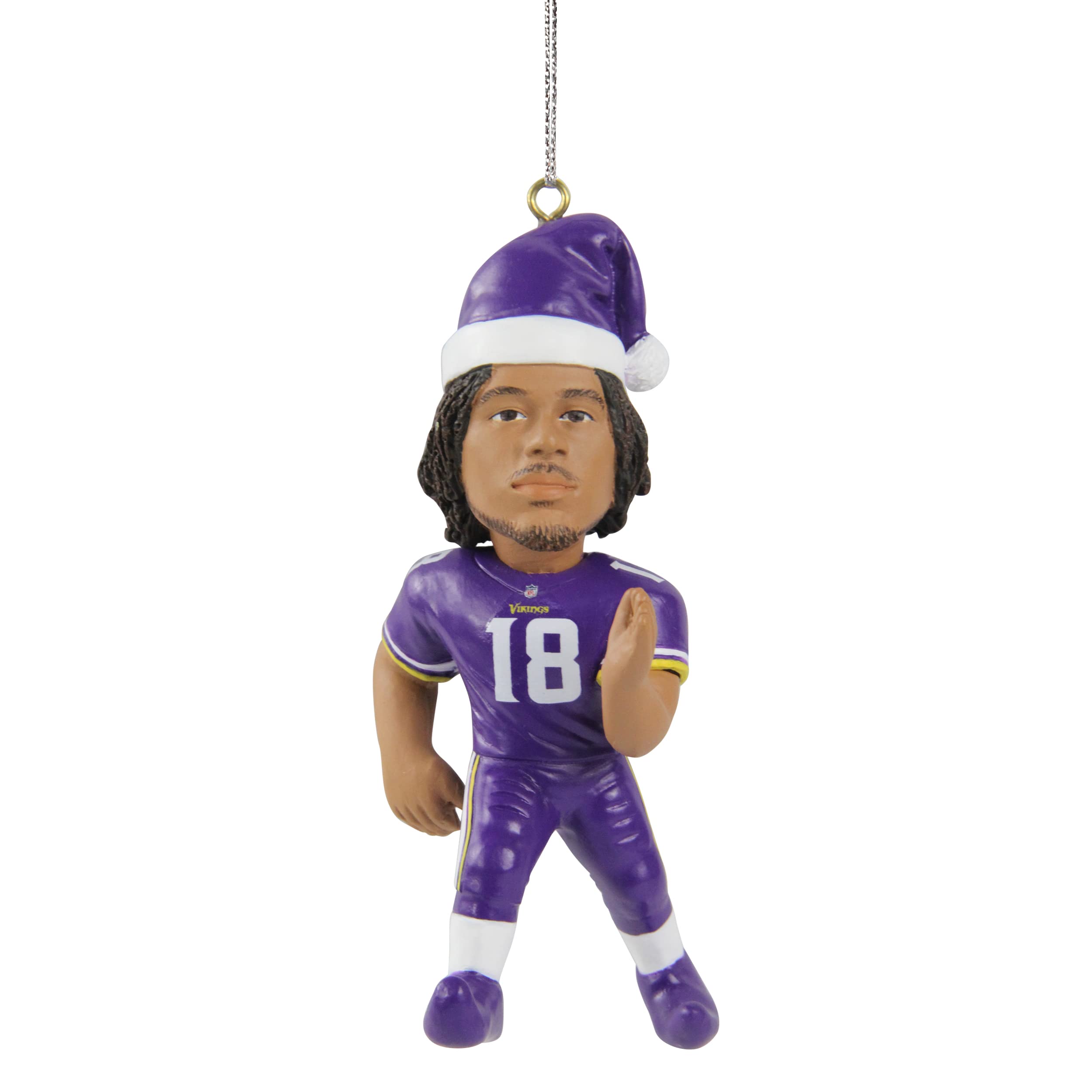FOCO - NFL 4 Elf Player Resin Xmas Christmas Tree Team Ornament (Justin Jefferson - Minnesota Vikings)