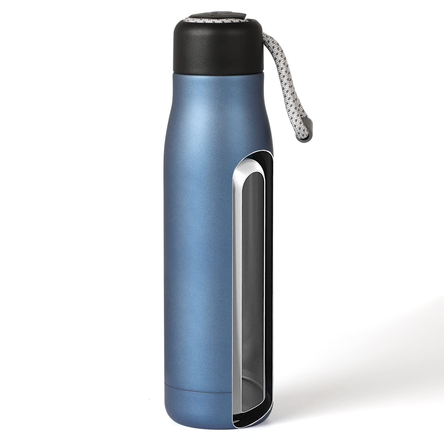 Small Water Bottle 12 Oz, Dusgut Insulated Water Bottle,Stainless Steel,Wide Mouth Portable Lid, Air Force Blue