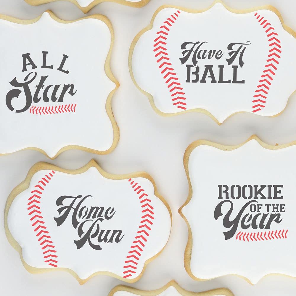 Baseball Team | Birthday Party | Little League Season | Cookie, Cupcakes, Crafts | 3 Sheets 10 Stencils Value Pack