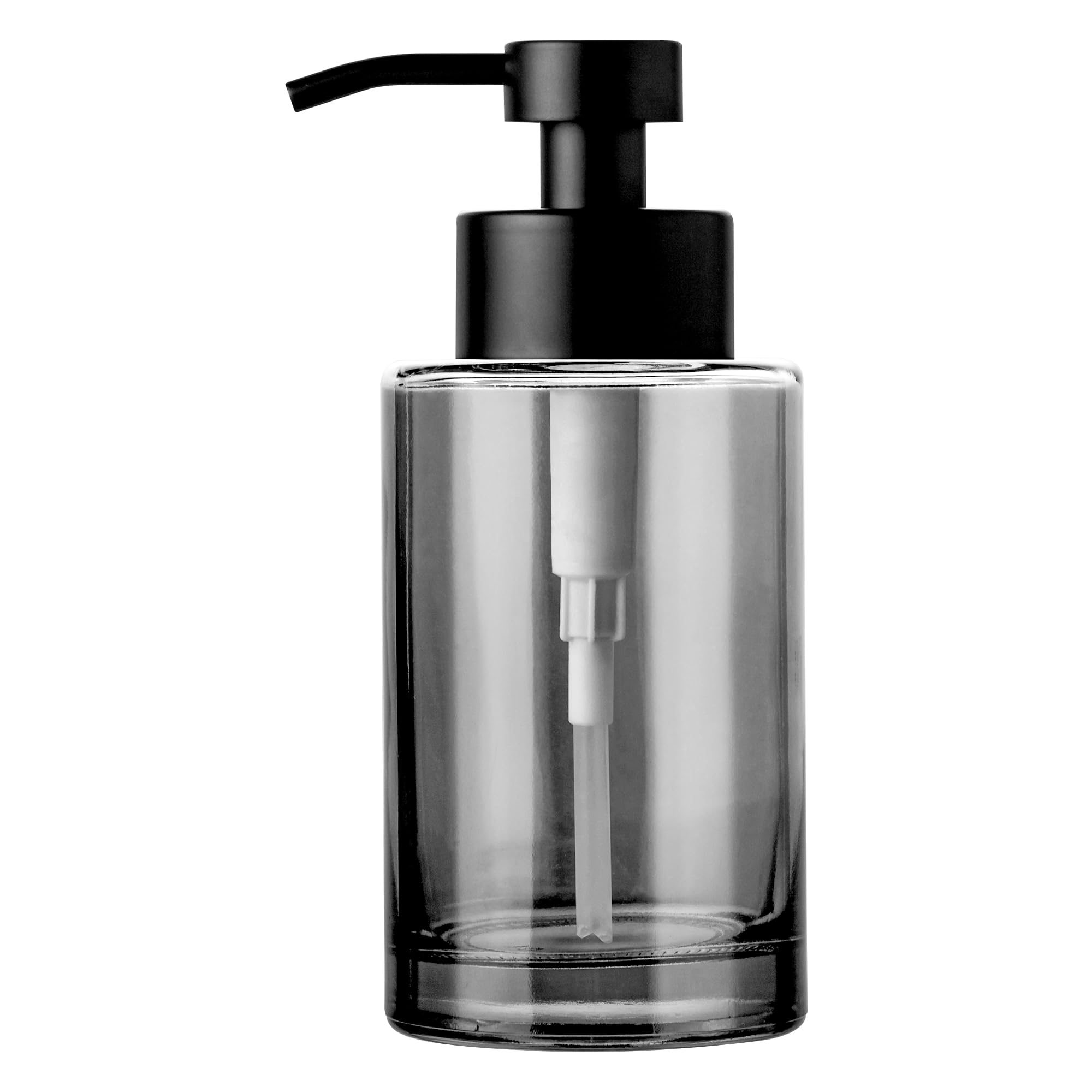 Enra Thick Glass Soap Dispenser With Stainless Steel Pump,12Oz Black Bathroom Hand Liquid Soap Dispensers,Dish Soap Dispenser,So