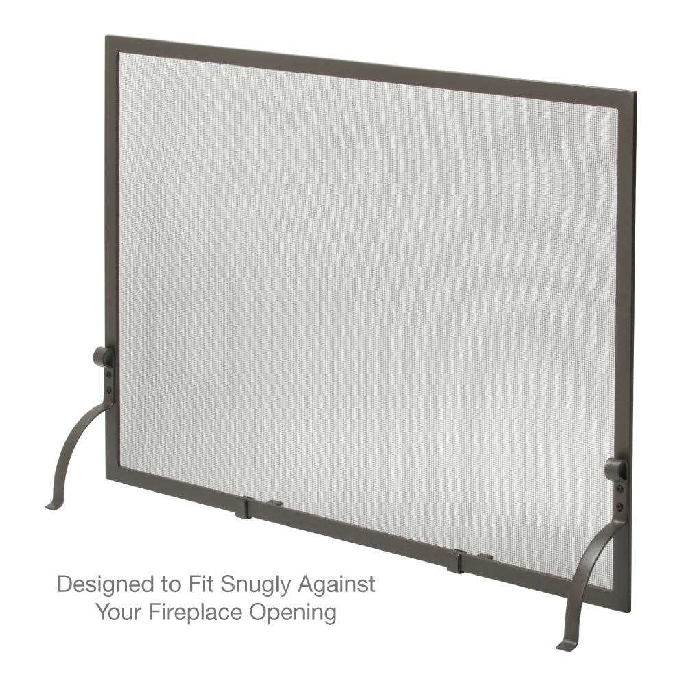 Uniflame, S-1156, Medium Single Panel Olde World Iron Finish Fireplace Screen