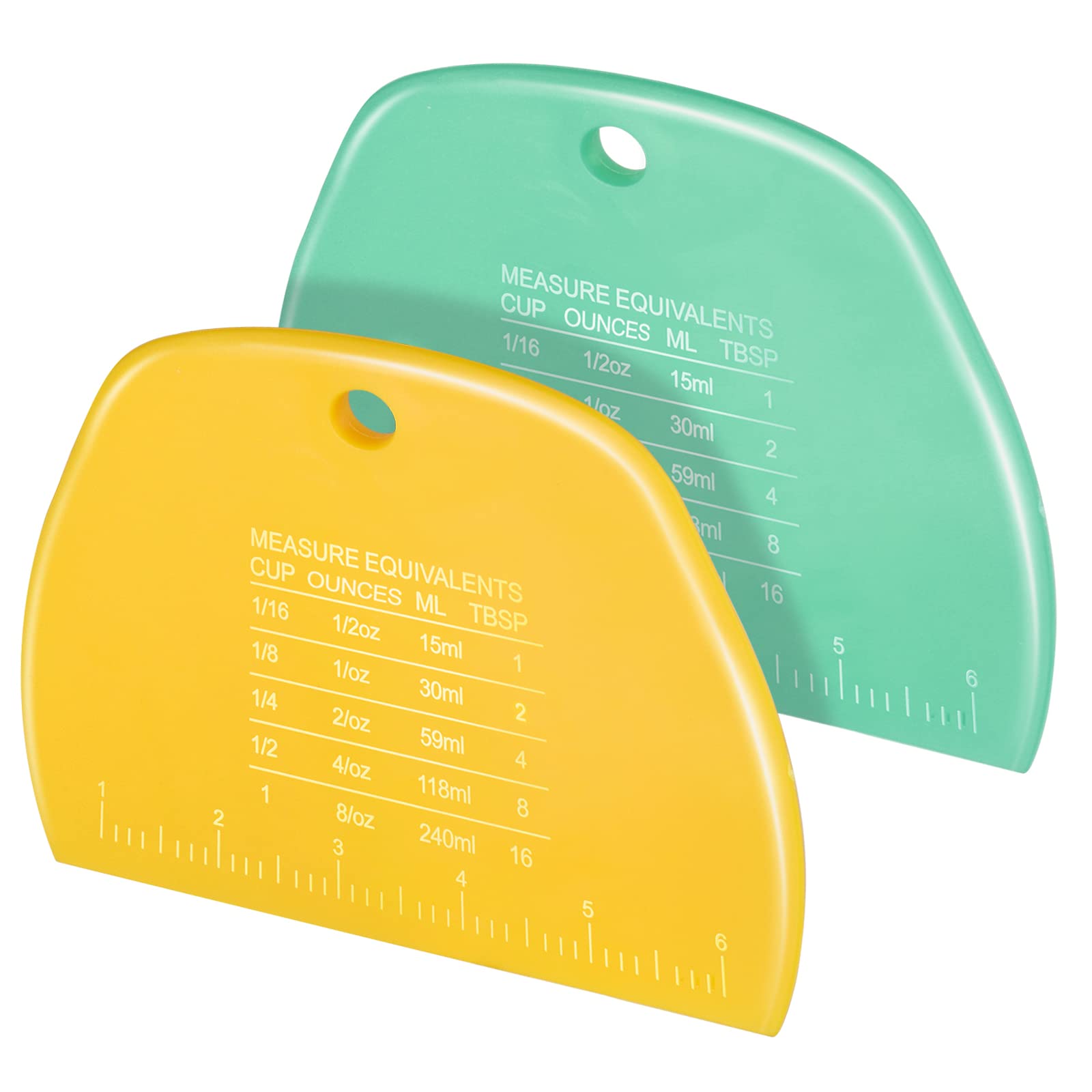 Teenitor 2 Pieces Dough Scraper, Dough Cutter Bench Scraper, Dough Scrapers Multipurpose Food Scrapers For Dough, Cake, Bread Ye