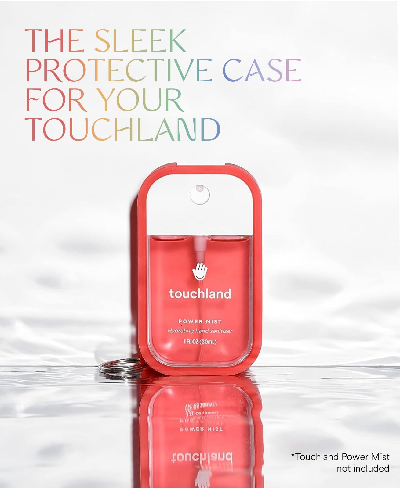 Touchland Mist Case 3-Pack (White, Pink, Black), Protective And Stylish Hand Sanitizer Spray Accessories, Silicone Cases With Ke