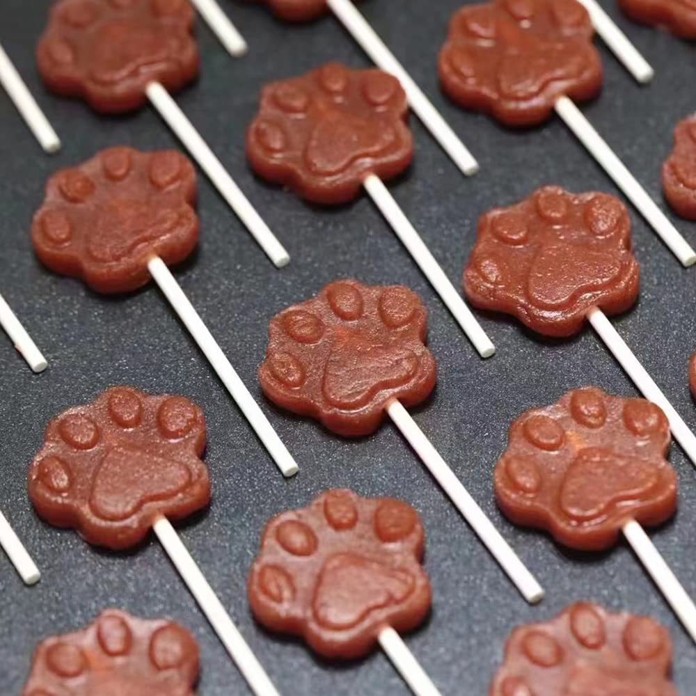 Newk Lollipop Silicone Mold, 4 Packs 6- Cavity Non-Stick Paw Silicone Molds For Lollipop Chocolate Candy