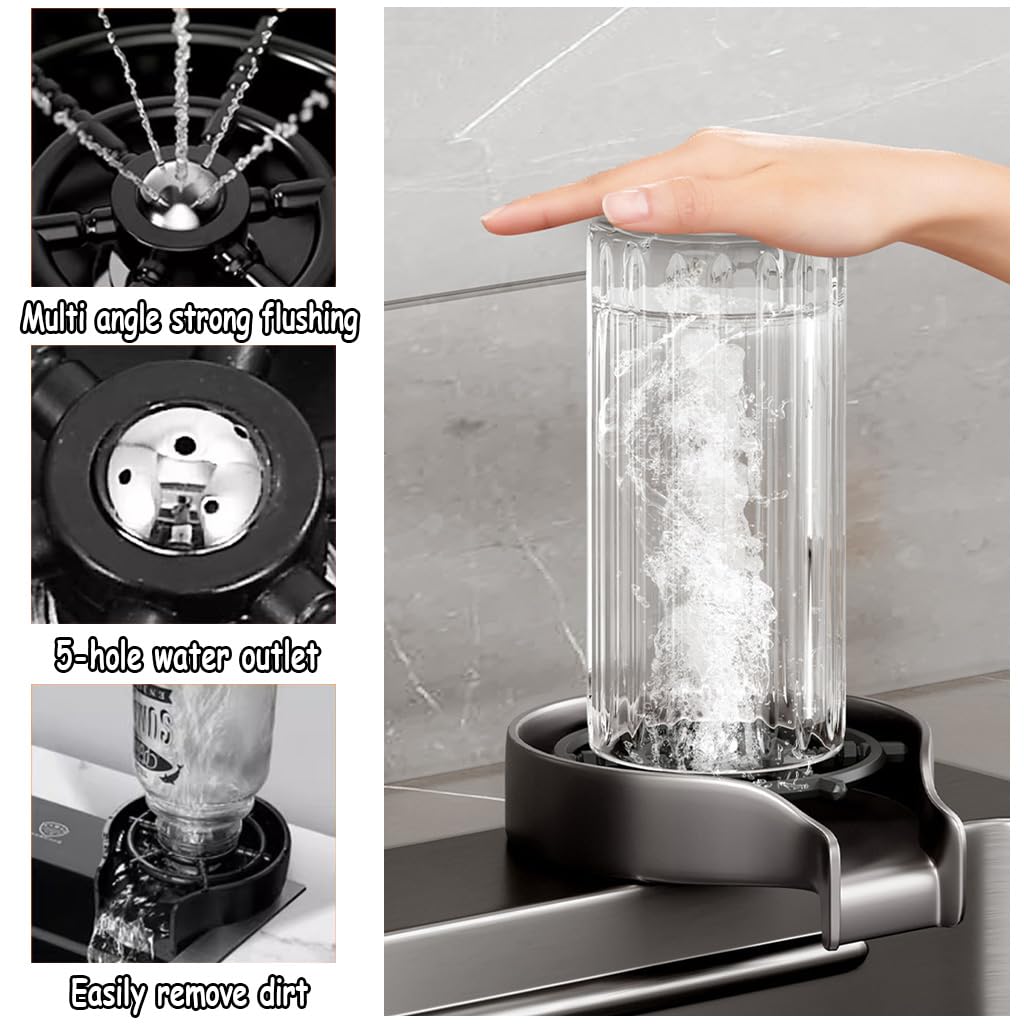 Black 304 Stainless Steel Nano Undermount/Drop In Waterfall Single Bowl Kitchen Sink With Pull-Out Faucet,Knob Control Workstati