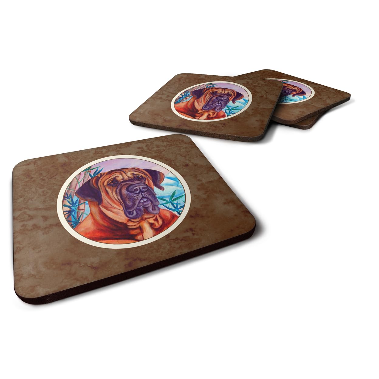 Carolines Treasures Tosa Inu Foam Coasters (Set of 4), 3.5, Multicolor