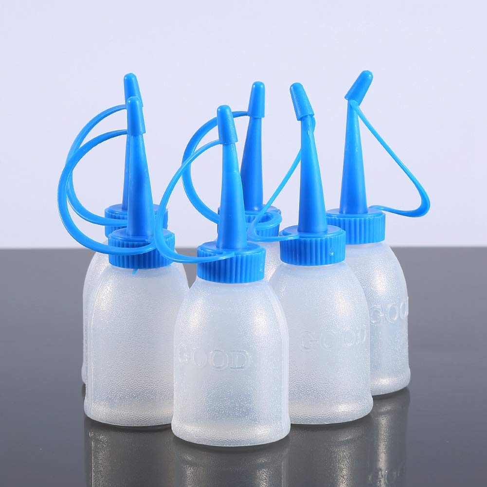 Aynefy Industrial Glue Squeeze Bottle,6Pcs 30Ml Industrial Gel Glue Applicator Bottle Plastic Oil Jet Dispenser Mini Fine Tip Ap