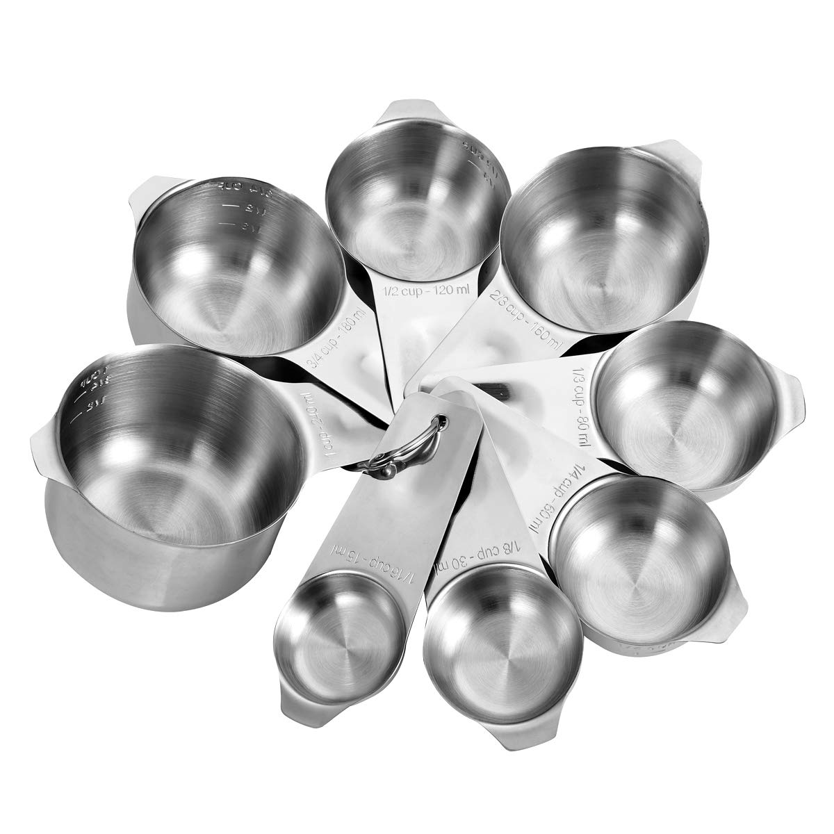 Dotinghux 8 Pcs Stainless Steel Measuring Cups Set, Kitchen Measuring Cup For Cooking And Baking
