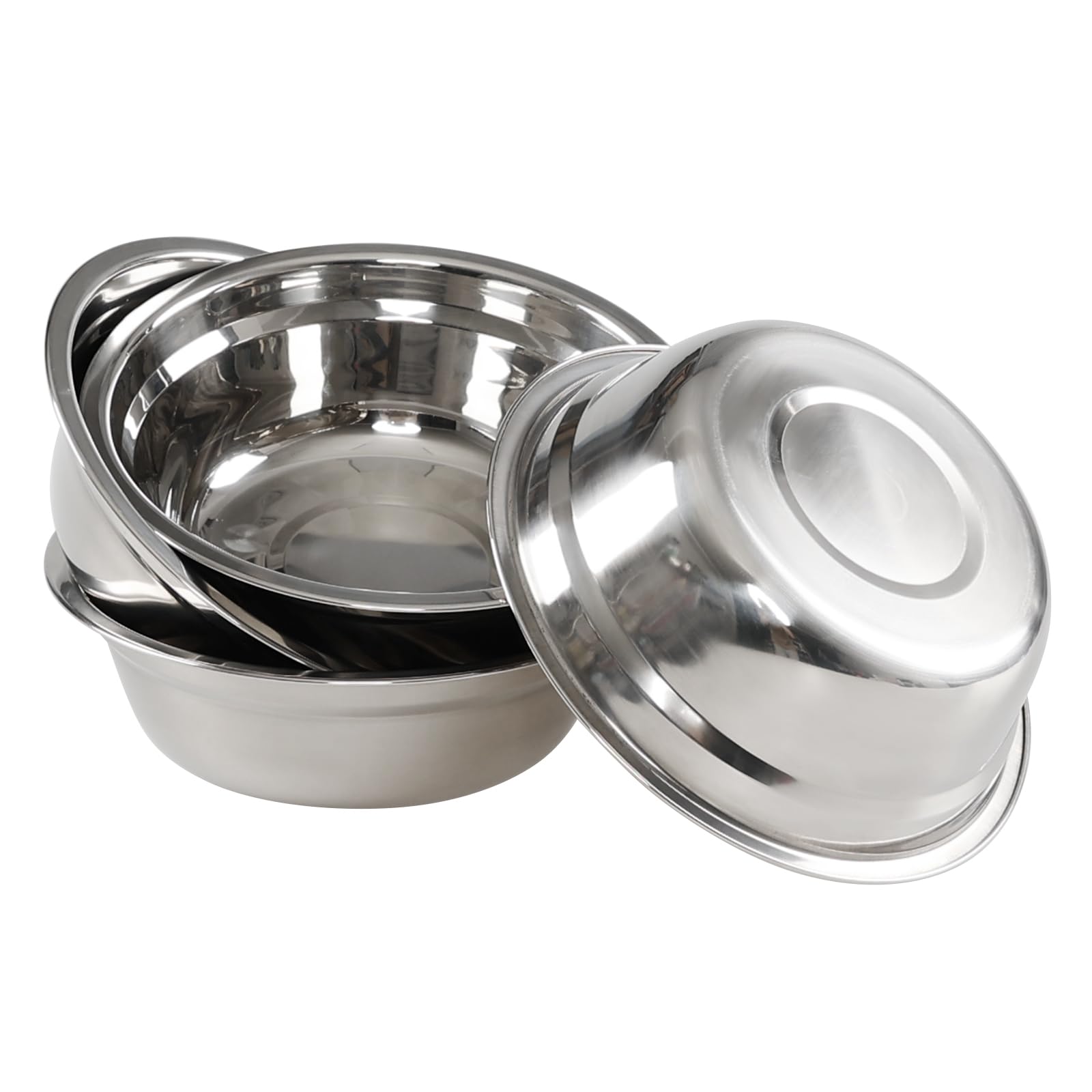 Minekkyes 4-Pack Stainless Steel Mixing Bowls, Metal Nesting Bowls