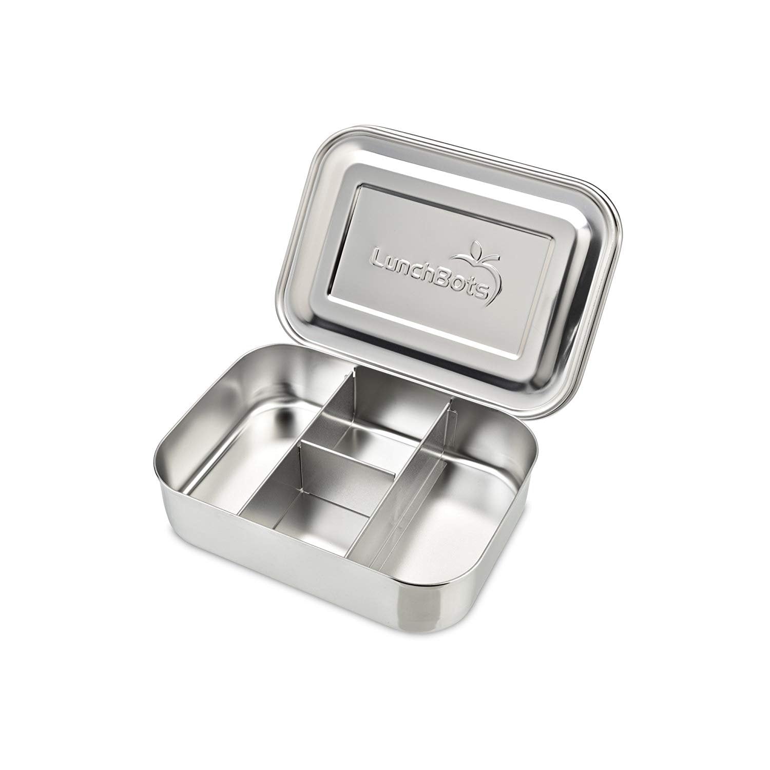 LunchBots Small Protein Packer Bento Box - Extra Small Divided Stainless Steel Snack Container - 4 Sections for 1-2oz of Nuts, M