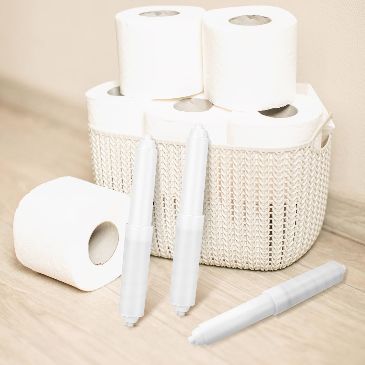 5 Pack Spring Loaded Toilet Tissue Holder Spindle Replacement Rod Plastic Donner Paper Holder Roller Mason Toilet Paper Roller (